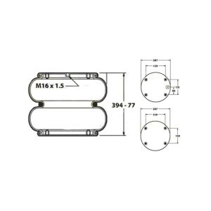 AIR SPRING ASSY REPL DAF FD530-22 (D/CONVOLUTE)