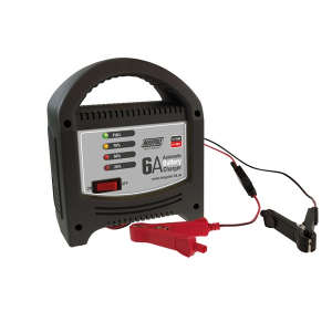 Maypole LED Automatic Battery Charger - 6A available at TruckSpares365. This efficient, fully automatic charger is ideal for maintaining lead-acid and AGM batteries up to 1.8 litres. It features LED indicators for clear charging progress and is suitable f