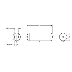 AIR TANK 20LTR X 246MM DIA (M22) L:485MM