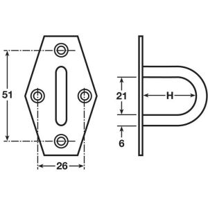 RIVET-ON STAPLE - 4 HOLE