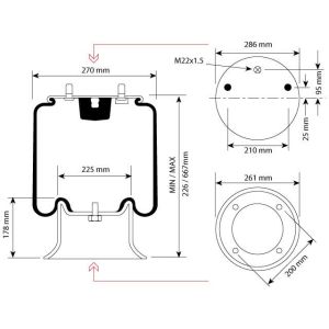 Air Bag CW Plastic Piston Fits SAF Trailers
