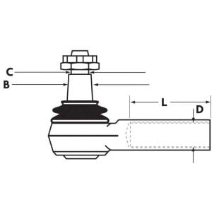 POWERED STEERING RAM BALL JOINT - RHT