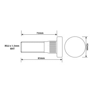 WHEEL STUD M22X1.5