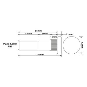 WHEEL STUD M22X1.5