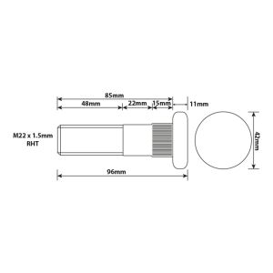 WHEEL STUD M22X1.5