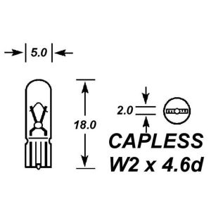 CAPLESS 286 12V 1W BULB