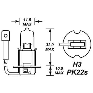 H3 453 12V 55W HALOGEN BULB