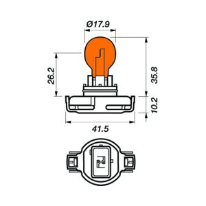 HIPER VISION BULB 12V 24W AMBER PG20/4