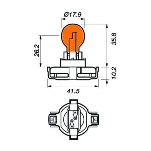 HIPER VISION BULB 12V 24W AMBER PGU20/4