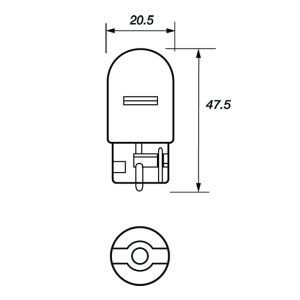 BULB 382WA 12V 21W W3X16D 20MM CAPLESS AMBER