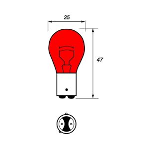 BULB 567 12V 21/5W BAW15D RED