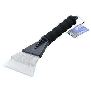 Martin Cox Heavy Duty Ice Scraper with soft grip foam handle and durable heavy-duty blade, perfect for clearing frost, snow, and ice from vehicle windscreens. The ergonomic design ensures comfortable handling during use, while the swing tag label provides