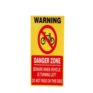 CYCLIST DANGER ZONE SIGN - S/A VINYL - VIRTICAL SELF ADHESIVE 297X210MM