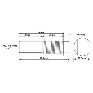 WHEEL STUD M22X1.5