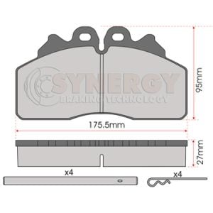 JURATEK BRAKE PAD SET WITH FITTING KIT SYN3024K