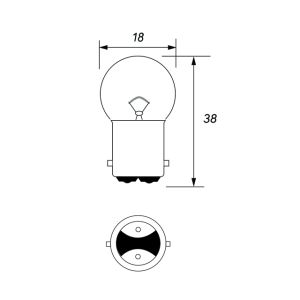 24V BULB 5W BA15D - SINGLE PACK