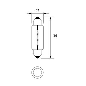 24V AUXILIARY BULB 5W FESTOON 11X38MM - SINGLE PACK