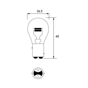 24V AUXILIARY BULB 21/5W BAY15D - SINGLE PACK