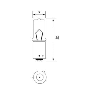 24V AUXILIARY BULB 21W BAY9S OSP HALOGEN - SINGLE PACK