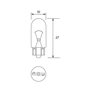 24V AUXILIARY BULB 5W W2.1X9.5D 10MM - SINGLE PACK