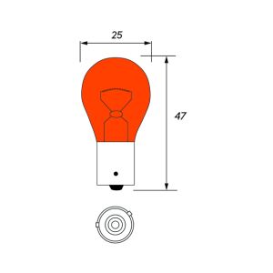 24V AUXILIARY BULB 21W BAU15S AMBER - SINGLE PACK